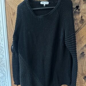 John + Jenn Textured Black Women's Sweater